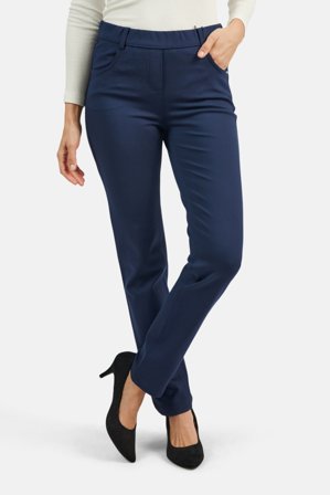 BRANDTEX - Bukser - Navy - Slim Fit / Elastik i Taljen