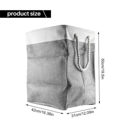 Kleskurver, sammenleggbar klesvaskkurv, for soverom, sammenleggbar kurv med bærehåndtak, beige