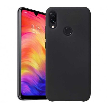 Xiaomi Redmi Note 7 gummibelagt mat sort silikonecover