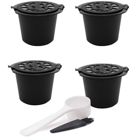 Gjenbrukbare Nespresso Kaffe Kapsler Kopp Svart Påfyllbar Kaffe Kapsel Fylling Filter Kaffe Elementer-Svart