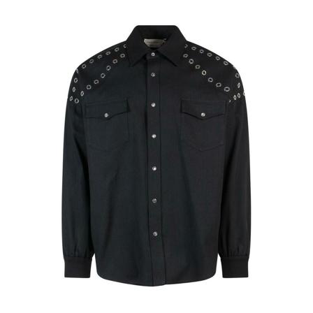 Alexander McQueen, Casual Shirts Zwart, Heren, Maat:S
