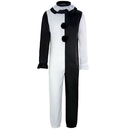 CGMGTSN Voksne Terrifier 2 Art the Clown Cosplay Kostyme Hatt Antrekk Halloween Karneval Dress V Jumpsuit
