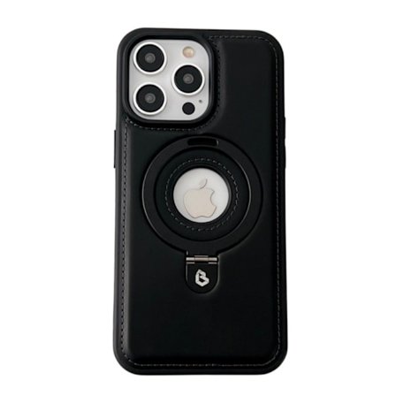 Etui til iPhone 16 Promax 6,7 tommer svart, egnet for magnetisk lærtekstur stativ