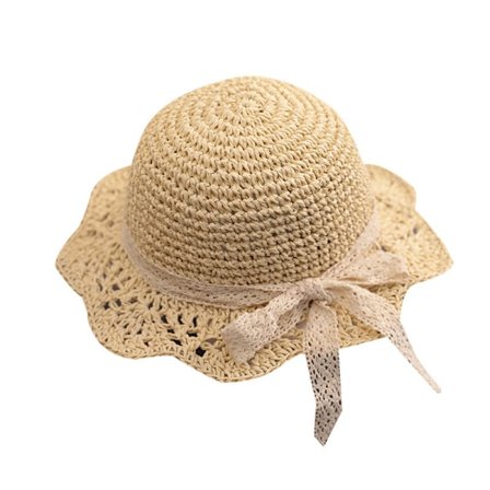 Baby Girl Summer Straw Hat, Beige, 8-48 Months med Blonde Blonder og