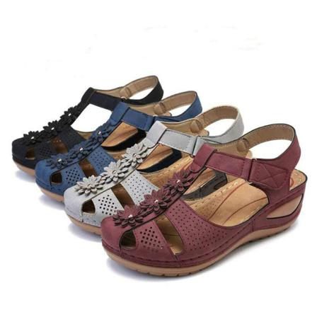 Damsandaler Flower Wedges Skor Mjuk Botten Flatform Casual S