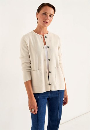 Cellbes of Sweden - Cardigan med knapper i beige for damer i størrelse 54/56