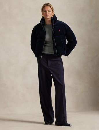 Polo Ralph Lauren Quilted Corduroy Down Jacket - Navy - XL