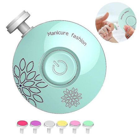 Baby Electric Nail File Safe Clippers With 6 Grinding Pads Trim Polish