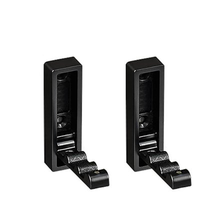 Vikbar Fyrkantig Krok - Matt Svart - 2-pack