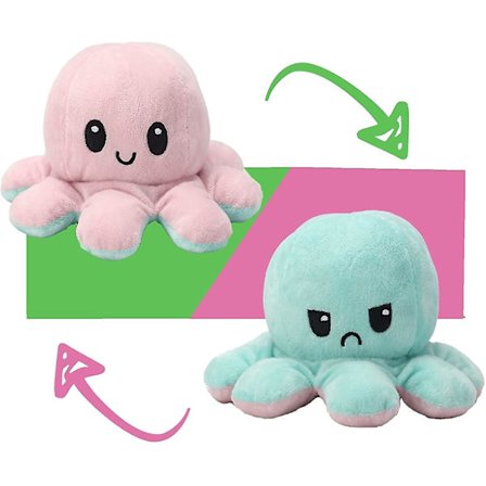 Oktopus humør kosebamse, humør blekksprut kosebamse, blekksprut, reversibel blekksprut