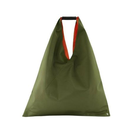 MM6 Maison Margiela, Clic Japanese Bag in Khaki Leather Groen, Dames, Maat:ONE Size,polyester