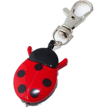 Unisex Quartz Analog Nyckelring Klocka Hänge Nyckelpiga Fickur (Röd)