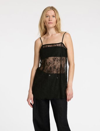 Selected Slfdaphne Sl Strap Lace Top - Black - 34