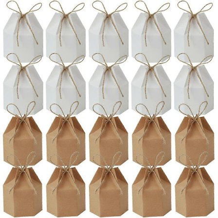 Gaveæsker Fødselsdagsæsker til slikopbevaring 20 stk. Assorterede farver