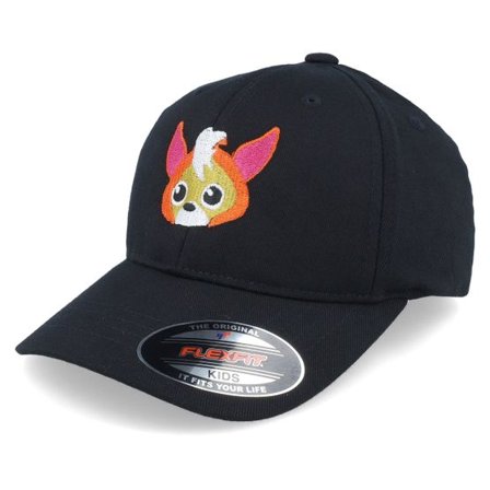 Kiddo Cap - Svart flexfit Keps - Kids Litte Fox Head Black Flexfit @ Hatstore