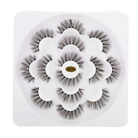 7 par 25mm 3D Mink Lashes Naturliga Långa Falska Ögonfransar Makeup Extension Ögonfransar (J3D-28)