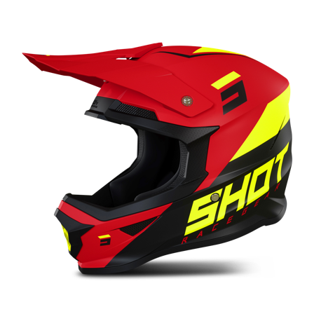 Casco Cross Shot Furious Chase Rosso-Neon-Giallo XL