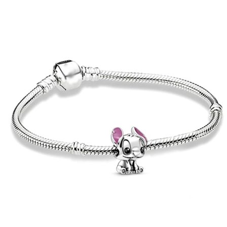 PANDORA Sølv Sterling Disney Lilo Stitch Charm Armbånd Berlock Argent 16cm szq[JUN]