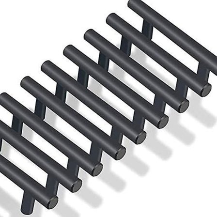 20-pak sorte køkkenhåndtag i rustfrit stål (hulafstand: 64 mm)