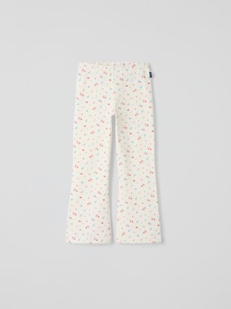 Polarn O. Pyret PLAY leggings utsvängda ben blommiga - 134 - barnkläder - beige