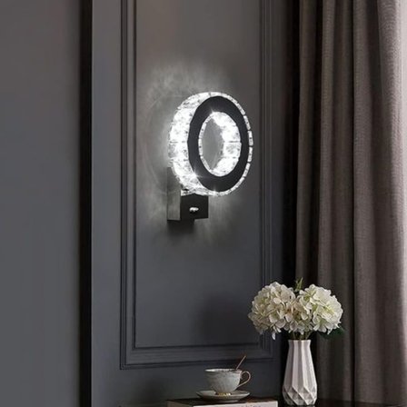 Krystallvegglampe, LED-vegglampe Krystallys 12W LED