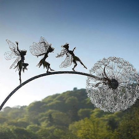 Fe Have Skulpturer Pæl Metal Kunst Dekoration Feer Og Mælkebøtter Kvalitetsgaver