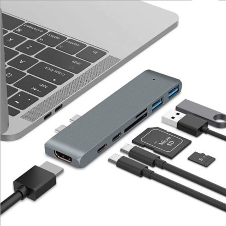 USB-C Hub-adapter til MacBook Pro M1 / MacBook Air M1 2020 2019 2018 13 tommer 15 tommer