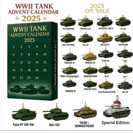 WWII TANK Julekalender - Julegave Akrylvedhæng