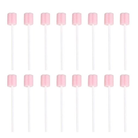 30 st Engångs Svamp Pinne Munvård Svamp Tandrengöring Svamp Tuss Oral Care Sticks (Rosa)