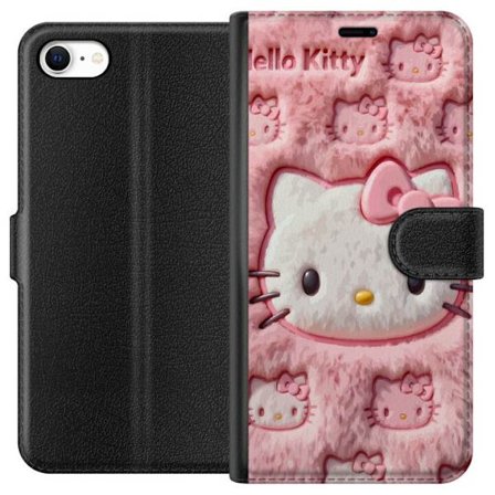 Kompatibel Tegnebogsetui til Apple iPhone 6s Hello Kitty lyserød fluffy baggrund med ikonisk ansigt og kawaii-æstetik