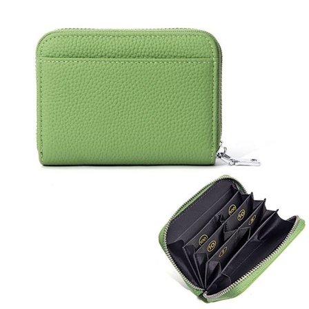 Allsidig lommebok i skinn, RFID anti-magnetisk myntpung, grønn
