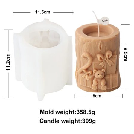Tre stubbe jule tre lys silikon mugg Elg snømann tre stubbe kake sjokolade silikon form