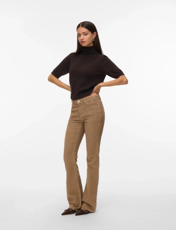 Vero Moda Vmflash Mr Flared Corduroy Pants Noos - Beige - 29 x 32