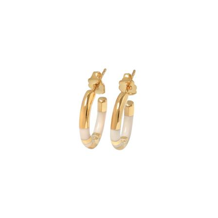 Aurélie Bidermann, Positano Earrings in White Bakelite Wit, Dames, Maat:ONE Size