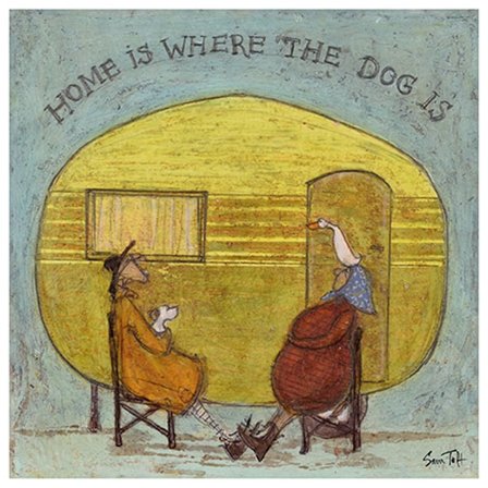 Sam Toft Home Is Where The Dog Is Print 30cm x 30cm Grå/Gul