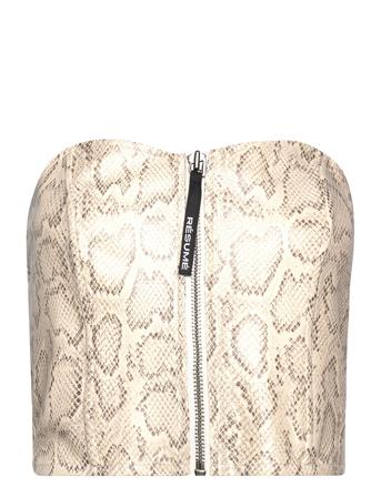 Paisleyrs Top Crop Tops Sleeveless Crop Tops Beige Résumé*Betinget Tilbud