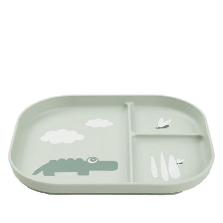 Done by Deer Foodie compartment plate Croco Green Mata & äta Grön 22 x 18 cm