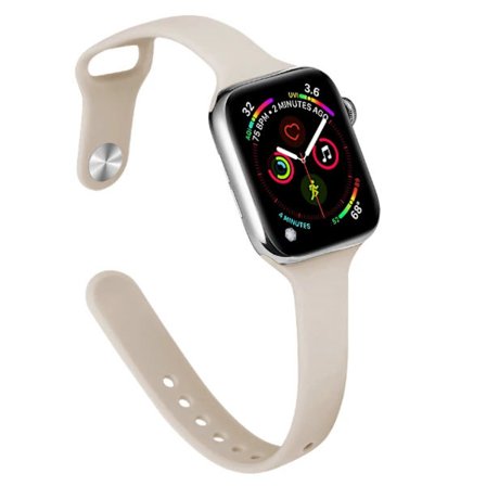 Passar Apple Watch 38/40/41, 42/44/45/49mm ultratunt modernt silikonarmband, smalt armband Starlight 38/40/41mm,A
