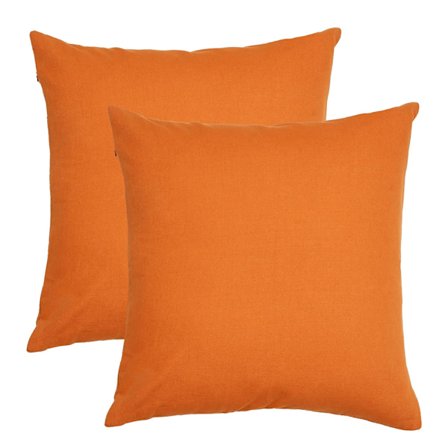 2 ensfarvede pudebetræk i bomuld og hør, udendørs havestolehynder og sofabetræk til stuen (40x40 cm)