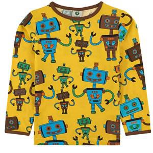 Småfolk Yellow Robotter Printed T-Shirt 4-5 Years - Tops - 4-5 years - Yellow - Junge