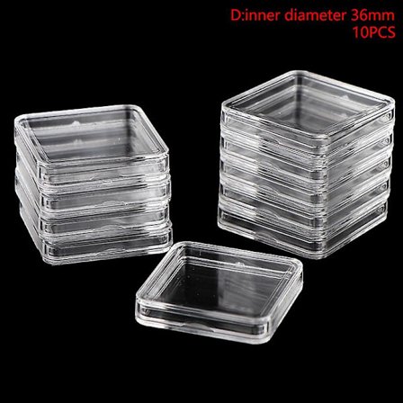 10 stk Kvadratiske Klare Beskyttelsesbeholdere Etui For Token Brettspill Holder Bokser