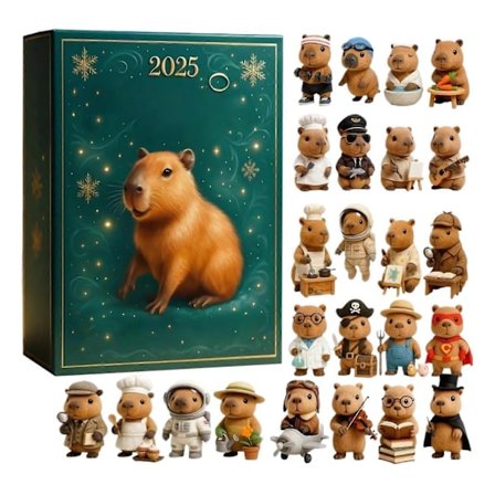 Capybara Jul Adventskalender Barn Söta Samlarobjekt Akryl Capybara Hängen Leksaker Presentförpackning för Familj Nedräkning Kul [DB]