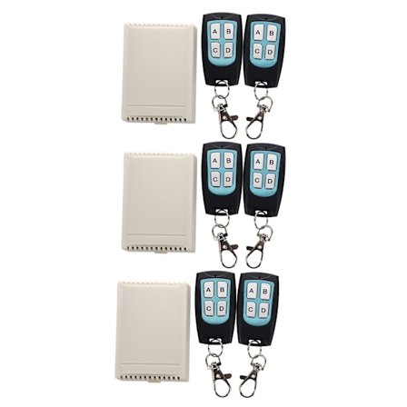 DC 12V 4-kanavainen 200 m langaton RF-kaukosäädin kytkin 6 lähetintä + vastaanotin