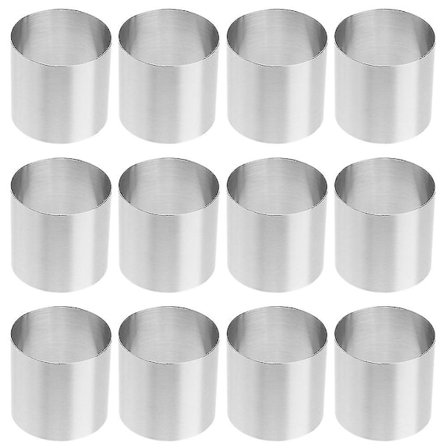 12 stk. kakeringformer i rustfritt stål, mousseform, rund kakeform 2024THO