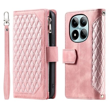 Til Xiaomi Redmi Note 15 Pro 5G Zipper Wallet Case Rhombus Telefoncover