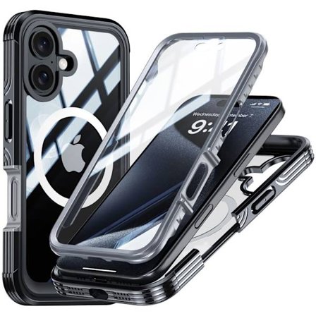 iPhone 16 Case with Sсreen Protector - Black