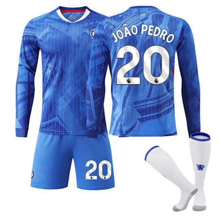 25-26 Chelsea F.C. Hjemmebanetrøjer med lange ærmer NO.20 João Pedro PALMER Sæt Børn Voksen Fodboldudstyr Med Sokker