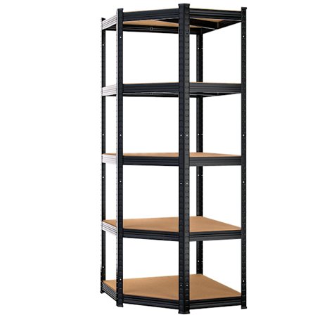 Musta hyllykkö, kestävä, 180x70x40cm, 875kg kapasiteetti
