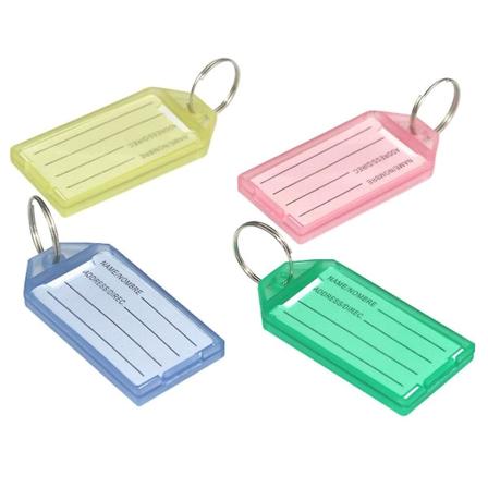 40st färgglad plastetikett Nyckelring Bagage ID Namnetikett Tag Nyckelring Klassificering Nyckelringar (10st rosa, 10st blå, 10st gul, 10p Blue 