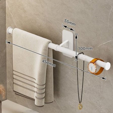 35/45cm Håndklædestativ Tøjholder HVID 45CM